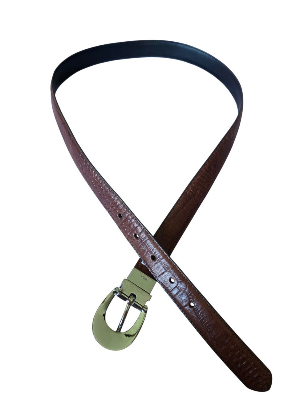 Ralph Lauren Men's Reversible Black/Brown Leather Belt with Silver Buckle